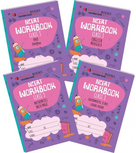Oswaal NCERT Workbook Class 3 (Set of 4 Books ) Math Magic, English Marigold, Hindi Rimjhim, Environmental Studies | Latest Edition Class-3 - SchoolChamp.net